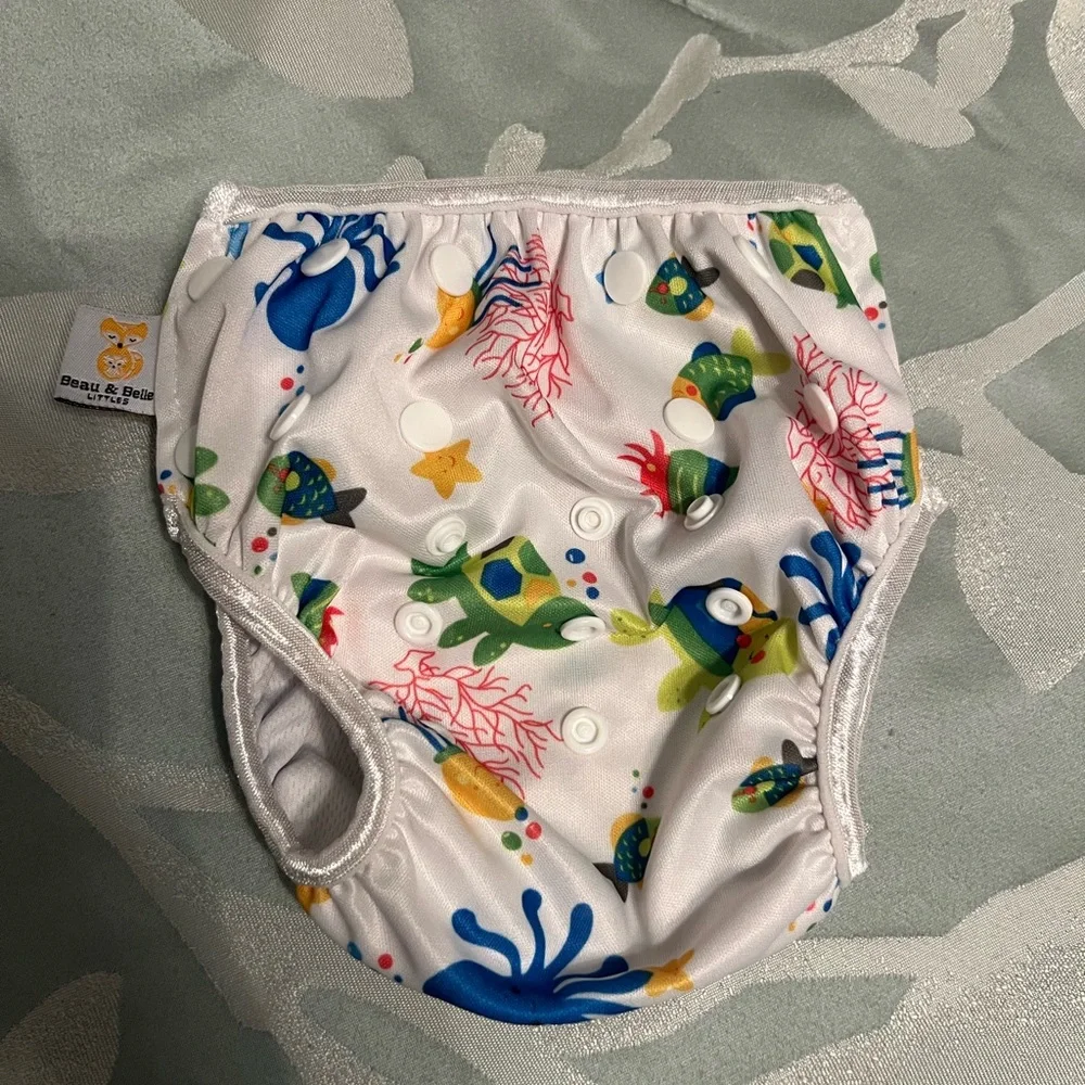 Beau & Belle littles Colorful Swim Diaper reusable 0-36mo